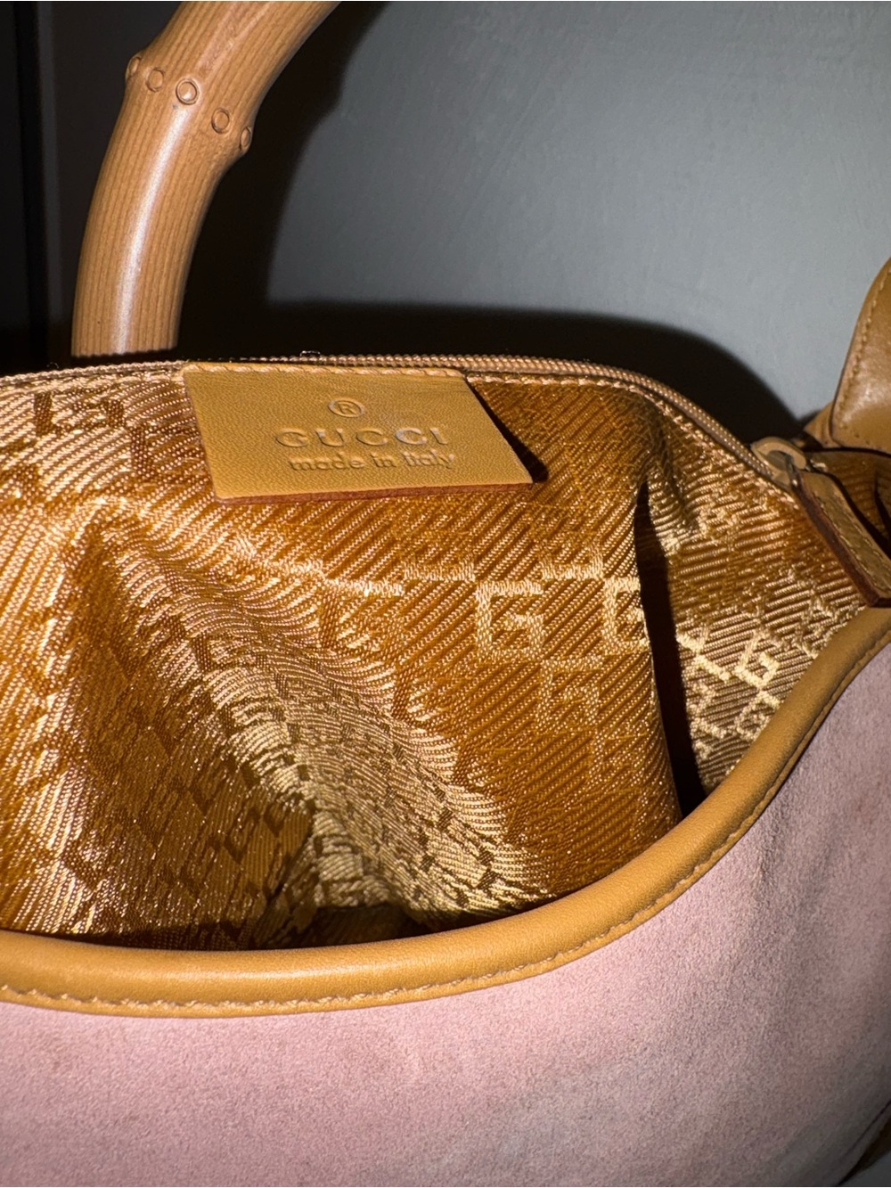 Gucci Vintage Pink Suede Bamboo Jackie  Bag - Picture 9 of 10
